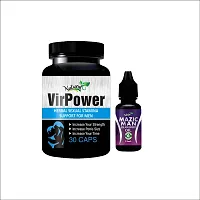 Vir Power Ayurvedic Capsules And Magic Man Oil For Strengthens Male Genitalia 100% Herbal-thumb1