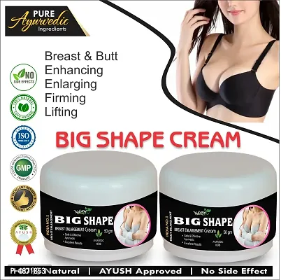 Big Shape Herbal Cream For Promotes The Increment Of Fibrous Tissues  A Tick Layer Of Subcutaneous Fat 100% Ayurvedic Pack Of 2-thumb0