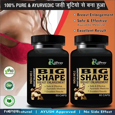 Big Shape Herbal Capsule For Promotes The Increment Of Fibrous Tissues  A Tick Layer Of Subcutaneous Fat 100% Ayurvedic Pack Of 2