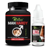 Man Hardy Herbal Capsules and Ling Booster Oil For mprove Men Sex-ual Stamina | Increase Power and Performance -30 Capsules + 15 ML-thumb1