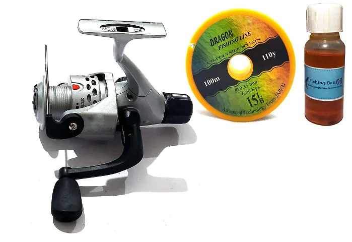 Fishing Reel With Monofilament line and Fish Attractant