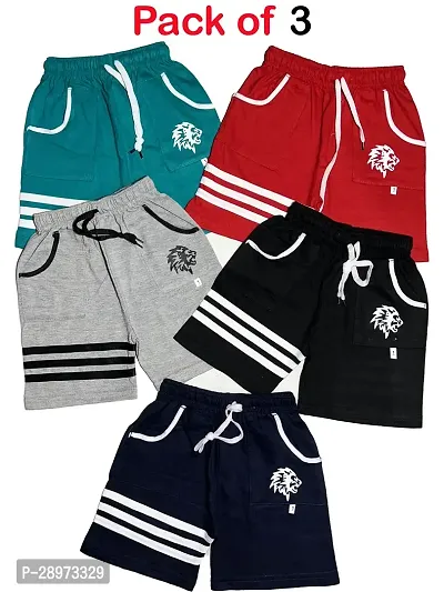 Trendy Summer Shorts for Boy with Pocket Pack of 3 Assorted color