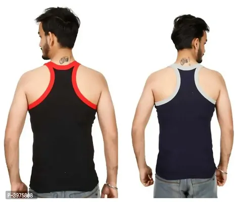 Men's Multicoloured Cotton Sleeveless Sports Vest (Pack Of 2)-thumb2