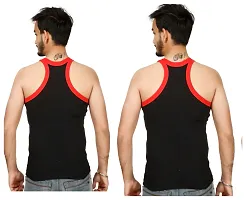 Men's Black Cotton Sleeveless Sports Vest (Pack Of 2)-thumb1