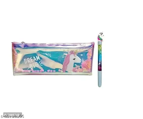 Water Pouch Pencil Case and 1 Unicorn Water Pen