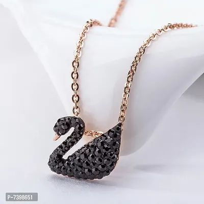 Trending Black Duck design with Rose Gold plated American Daily wear Necklace Chain For Girls and Women Gold-plated Plated Alloy Chain-thumb0