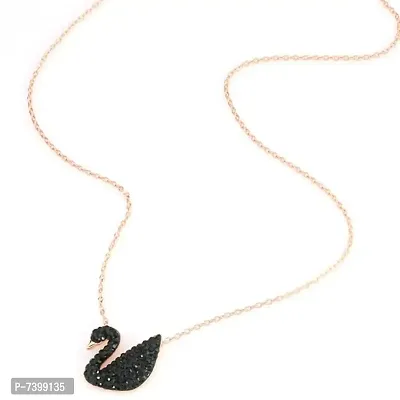 Rose Gold Plated Stylish duck Pendant Necklace For Womens  Girls (Rose Gold) Diamond Brass Plated Brass Chain