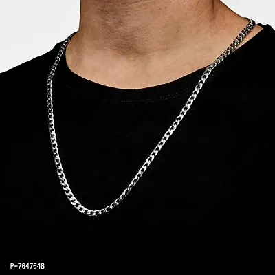 Rhodium Plated Stainless Steel, Steel, Sterling Silver Chain