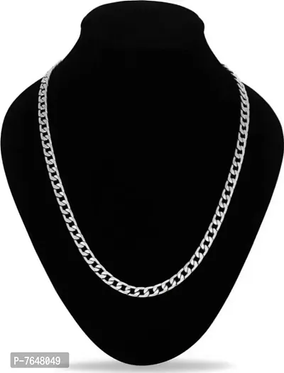 Silver Elegant  Stunning Matte Finish Stainless Steel Chain For Men Boys Silver Plated Stainless Steel Chain-thumb0