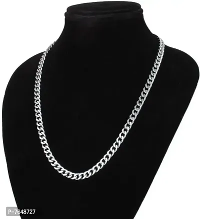 Elegant Statement Necklace Silver Plated Stainless Steel Chain DAILY USE SIMPLE CHAIN FOR MEN-thumb0