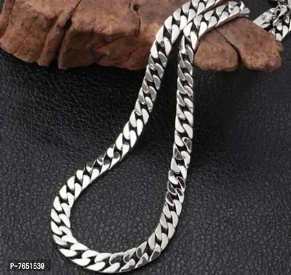 Silver Chain Sterling Matte Look For Men Boys Silver Plated Stainless Steel Chain