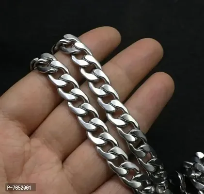 Sterling Silver High Polish chain for Men and Boys, Stainless Steel Chain Silver Plated Sterling Silver Chain