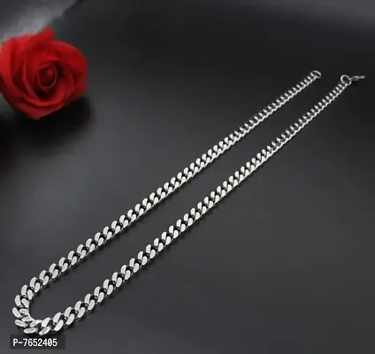 Stylish Silver Chain Interlink Stainless Steel chain for Men And Boys Silver Plated Silver Chain-thumb0