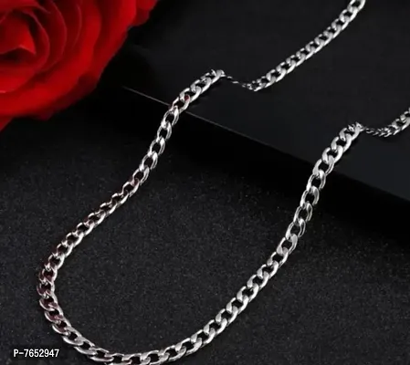 Silver Chain For Boys Necklace For Men Sterling Silver Plated Metal Chain Metal Chain-thumb0