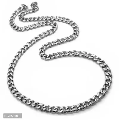Stainless Steel Silver Chain For Men/Boys Silver Plated Stainless Steel, Silver Chain Stainless Steel Chain-thumb0