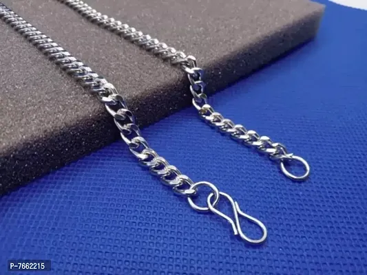 Most Popular Curb Design Silver plated chain stylish(20-22inch) Silver Plated Alloy Chain