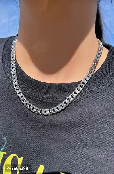 Silver, Titanium Plated Stainless Steel, Silver, Metal Chain