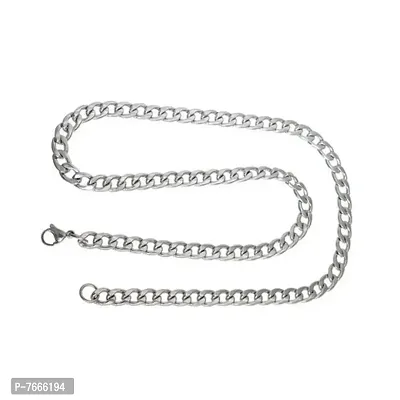 Silver Neck Chain For Men  Boys Pack of 1 Silver Plated Silver Chain-thumb0