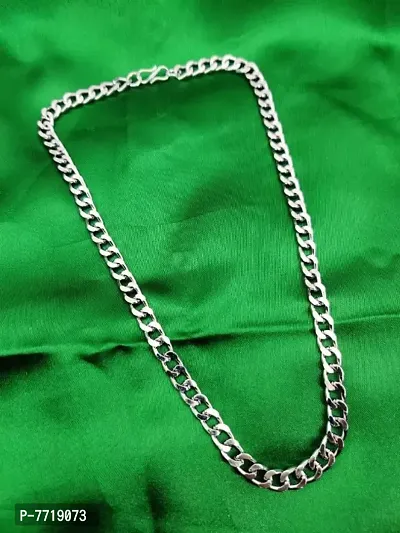 Thick and Heavy  20 inches Long Silver Plated Everyday Wear silver-plated Plated Brass Chain-thumb0
