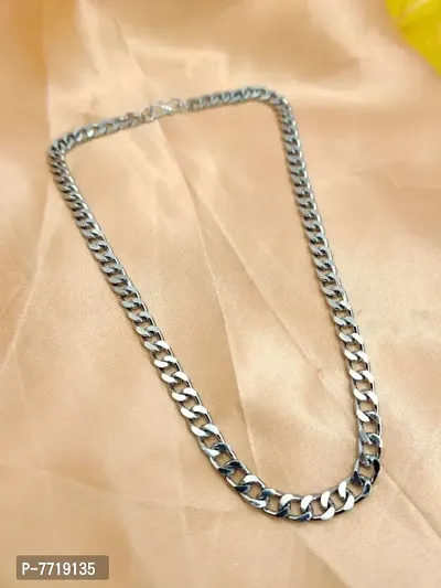 20 Inches Silver Chain for Men (Superior and fine Imported Quality) (Silver) Gold-plated Plated Brass Chain