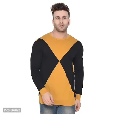 Stylish Multicoloured Cotton Blend Long Sleeves Solid T-Shirt For Men-thumb0