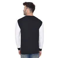 Stylish Multicoloured Cotton Blend Long Sleeves Solid T-Shirt For Men-thumb1