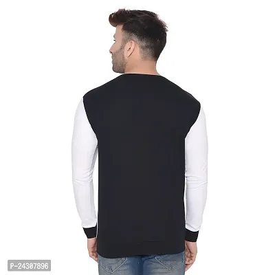 Stylish Multicoloured Cotton Blend Long Sleeves Solid T-Shirt For Men-thumb2