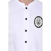 Stylish White Cotton Blend Short Sleeves Regular Fit Casual Shirt For Men-thumb4