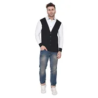 Stylish Black Cotton Blend Long Sleeves Regular Fit Casual Shirt For Men-thumb4