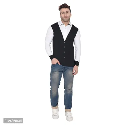 Stylish Black Cotton Blend Long Sleeves Regular Fit Casual Shirt For Men-thumb5