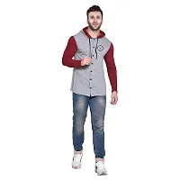 Trendy Multicoloured Cotton Blend Solid Hoodies For Men-thumb3