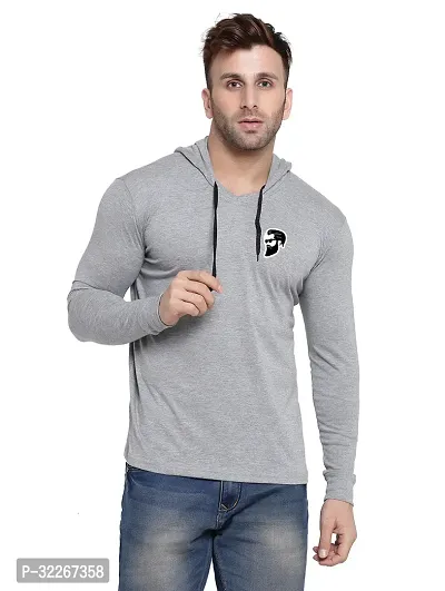 Stylish Cotton Blend Silver Solid Tees For Men-thumb0