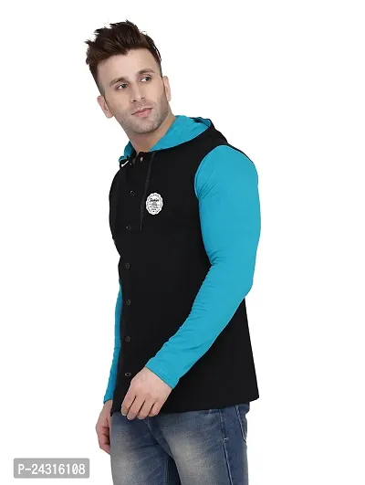 Trendy Multicoloured Cotton Blend Solid Hoodies For Men-thumb3