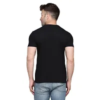 Stylish Cotton Blend Black Solid Tees For Men-thumb1