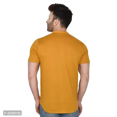 Stylish Yellow Cotton Blend Solid Short Sleeves Shirt For Men-thumb2