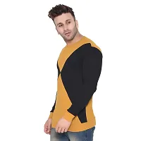 Stylish Multicoloured Cotton Blend Long Sleeves Solid T-Shirt For Men-thumb2