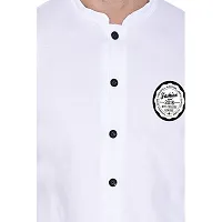 Stylish White Cotton Blend Short Sleeves Regular Fit Casual Shirt For Men-thumb4