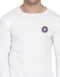 Reliable White Cotton Blend Solid Round Neck Tshirt For Men-thumb3