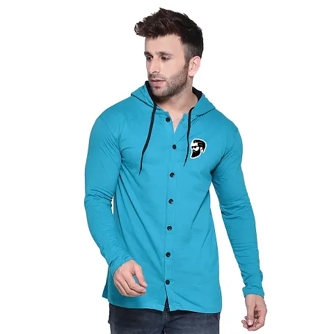 Trendy Blend Solid Hoodies For Men