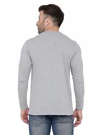 Stylish Cotton Blend Silver Solid Tees For Men-thumb1