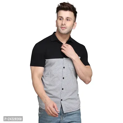Stylish Multicoloured Cotton Blend Short Sleeves Regular Fit Casual Shirt For Men-thumb0