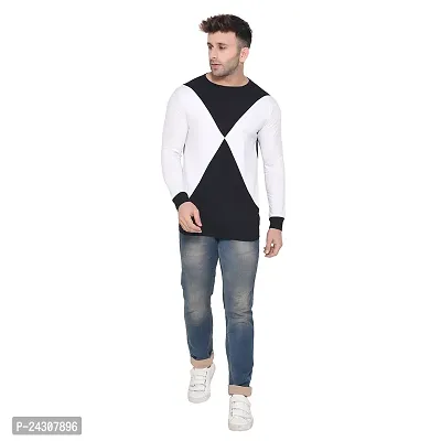 Stylish Multicoloured Cotton Blend Long Sleeves Solid T-Shirt For Men-thumb4