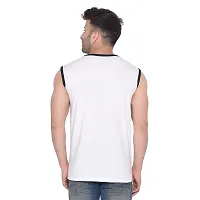 Stylish Cotton Blend White Solid Tees For Men-thumb1