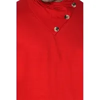 Stylish Red Cotton Blend Long Sleeves Solid T-Shirt For Men-thumb4