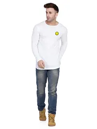 Reliable White Cotton Blend Solid Round Neck Tshirt For Men-thumb4