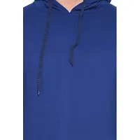 Stylish Blue Cotton Blend Solid Long Sleeves Hoodies For Men-thumb4