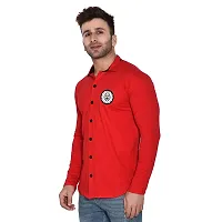 Stylish Red Cotton Blend Long Sleeves Regular Fit Casual Shirt For Men-thumb2