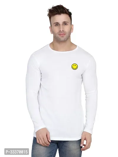 Reliable White Cotton Blend Solid Round Neck Tshirt For Men-thumb0