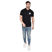 Stylish Black Cotton Blend Short Sleeves Regular Fit Casual Shirt For Men-thumb3