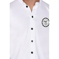 Stylish White Cotton Blend Long Sleeves Regular Fit Casual Shirt For Men-thumb4